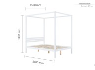 Birlea Mercia 5ft Kingsize White Wooden 4 Poster Bed Frame Thumbnail