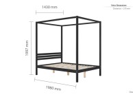 Birlea Mercia 4ft6 Double Black Wooden 4 Poster Bed Frame Thumbnail