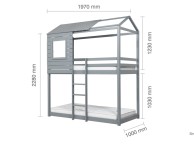 Birlea Adventure 3ft Single Grey Wooden Bunk Bed Thumbnail