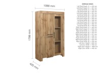 Birlea Compton Oak Finish Display Cabinet Thumbnail