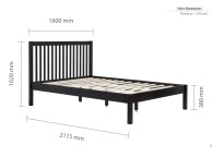 Birlea Nova 5ft Kingsize Black Wooden Bed Frame Thumbnail