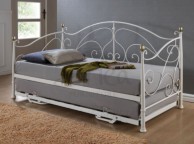 Birlea Milano 3ft Single Cream Metal Day Bed Frame with Trundle Thumbnail