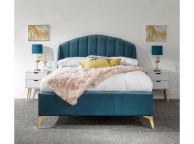 GFW Pettine 5ft Kingsize Teal Fabric Ottoman Bed Frame Thumbnail