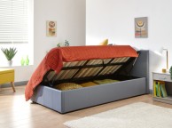 GFW Side Lift Ottoman 3ft Single Grey Faux Leather Bed Frame Thumbnail