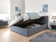 GFW Side Lift Ottoman 4ft Small Double Grey Faux Leather Bed Frame Thumbnail