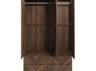 GFW Catania 3 Door 4 Drawer Wardrobe In Royal Walnut Thumbnail