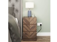 GFW Catania 3 Drawer Bedside In Royal Walnut Thumbnail