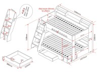 Flair Furnishings Flick White Triple Sleeper Bunk Bed Thumbnail