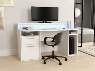 Flair Furnishings Power Z Gaming Desk In White Thumbnail