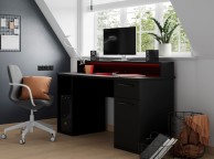 Flair Furnishings Power Z Compact Gaming Desk In Black Thumbnail