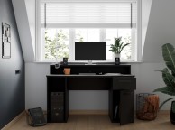 Flair Furnishings Power Z Compact Gaming Desk In Black Thumbnail