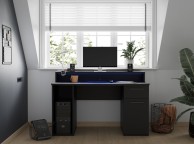 Flair Furnishings Power Z Compact Gaming Desk In Black Thumbnail