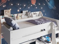 Flair Furnishings Cosmic White High Sleeper Bed With Blue Futon Thumbnail