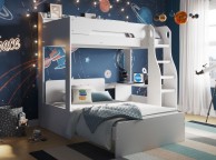 Flair Furnishings Cosmic White L Shaped Triple Sleeper Bunk Bed Thumbnail