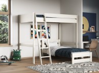Noomi Tera White Wooden Small Double L Shaped Highsleeper Bunk Bed (With Single) Thumbnail