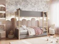 Noomi Tipo Grey Wooden Bunk Bed With Trundle Thumbnail