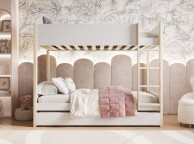 Noomi Tipo White Wooden Bunk Bed With Trundle Thumbnail