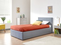 GFW End Lift Ottoman 3ft Single Grey Faux Leather Bed Frame Thumbnail