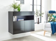 GFW Galicia Black Gloss LED Wall Hanging Sideboard Thumbnail