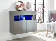 GFW Galicia Grey Gloss LED Wall Hanging Sideboard Thumbnail