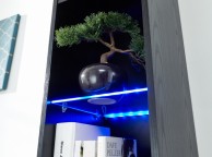 GFW Galicia Black Gloss LED Wall Hanging Shelf Unit Thumbnail