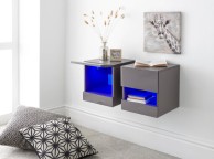 GFW Galicia Grey Gloss LED Pair Of Wall Hanging Bedsides Thumbnail