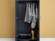 GFW Kendal 2 Door 1 Drawer Wardrobe In Slate Blue Thumbnail