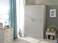 GFW Kendal 3 Door 3 Drawer Wardrobe In Grey Thumbnail