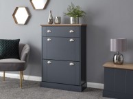 GFW Kendal Deluxe Shoe Cabinet In Slate Blue Thumbnail