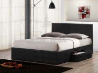 Birlea Berlin 5ft Kingsize Black Faux Leather Bed Frame with Drawers Thumbnail