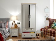 GFW Lancaster 2 Door 2 Drawer Wardrobe In Grey Thumbnail