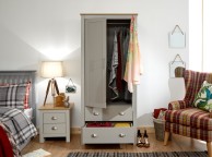 GFW Lancaster 2 Door 2 Drawer Wardrobe In Grey Thumbnail