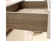 FTG Chelsea Living 2 drawer 3 door sideboard in white with an Truffle Oak Trim (109.5cm) Thumbnail