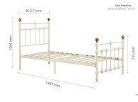 Birlea Atlas 3ft Single Cream Metal Bed Frame Thumbnail