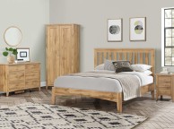 Birlea Hampstead Oak Finish 2 Door 1 Drawer Wardrobe Thumbnail