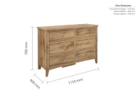 Birlea Hampstead Oak Finish 6 Drawer Chest Thumbnail