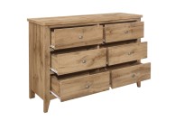 Birlea Hampstead Oak Finish 6 Drawer Chest Thumbnail