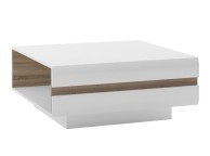 FTG Chelsea Living Designer Coffee Table in white with a Truffle Oak Trim Thumbnail