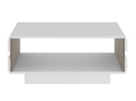 FTG Chelsea Living Designer Coffee Table in white with a Truffle Oak Trim Thumbnail