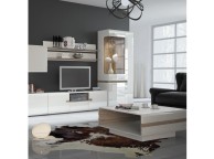 FTG Chelsea Living Designer Coffee Table in white with a Truffle Oak Trim Thumbnail