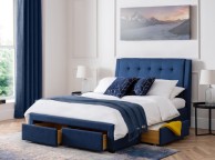 Julian Bowen Fullerton 4ft6 Double Blue Fabric Storage Bed Frame Thumbnail