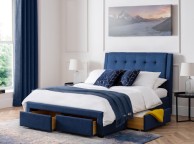 Julian Bowen Fullerton 6ft Super Kingsize Blue Fabric Storage Bed Frame Thumbnail