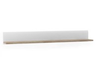 FTG Chelsea Living Designer Wall Shelf in white with a Truffle Oak Trim Thumbnail