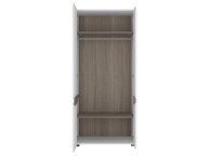 FTG Chelsea Bedroom 2 Door Wardrobe in white with an Truffle Oak Trim Thumbnail