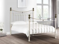 Julian Bowen Victoria 5ft Kingsize Stone White Metal Bed Frame Thumbnail