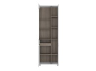 FTG Chelsea Living Tall Glazed Narrow Display unit (RHD) in white with an Truffle Oak Trim Thumbnail