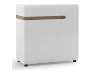 FTG Chelsea Living 1 drawer 2 door sideboard in white with an Truffle Oak Trim (85cm) Thumbnail