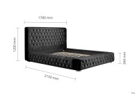 Birlea Grande 4ft6 Double Black Crushed Velvet Fabric Bed Frame Thumbnail