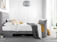 Kaydian Falmer 6ft Super Kingsize Marbella Grey Fabric Ottoman TV Bed Thumbnail