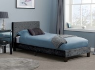 Birlea Berlin 3ft Single Black Crushed Velvet Fabric Bed Frame Thumbnail